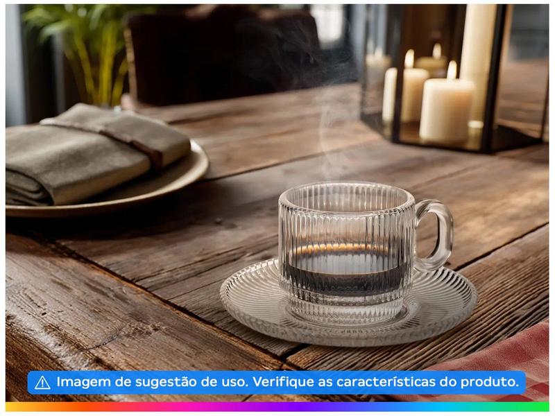 コーヒー Lishou coffee 5can set Jogo de Xícaras de Café 95ml Haus Concept Canelado 6 Peças - Chá e
